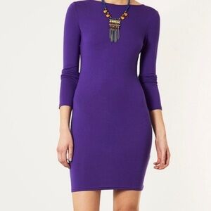 Topshop Long Sleeve Purple Dress